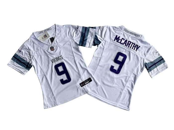 Women%27s Minnesota Vikings #9 J.J. McCarthy White 2024 F.U.S.E. Winter Warrior Limited Jersey(Run Small)->women nfl jersey->Women Jersey